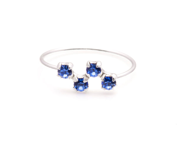 Sterling silver crystal nose rings zigzag