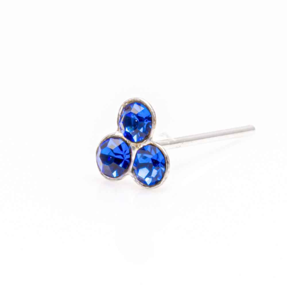 Sterling silver Cluster nose stud