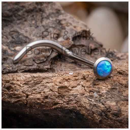 Titanium Synthethic opal Nose Screw