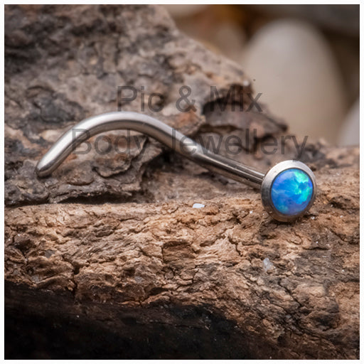 Titanium Synthethic opal Nose Screw