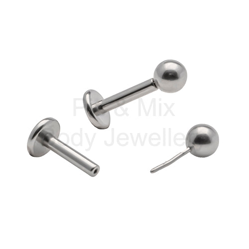 Push Fit Titanium Labret bar 1.2 - Pic&Mix The Body Jewellery Shop