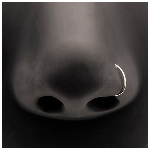 Sterling silver open nose ring 0.8x7 or 9mm - Pic&Mix The Body Jewellery Shop