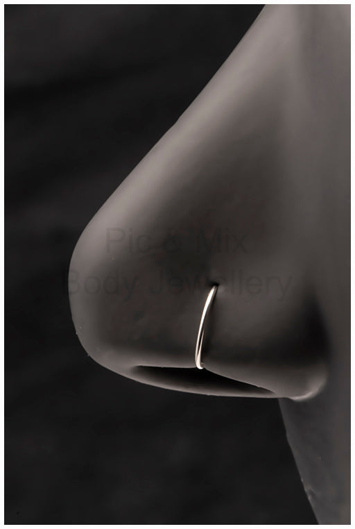 Sterling silver open nose ring 0.8x7 or 9mm - Pic&Mix The Body Jewellery Shop