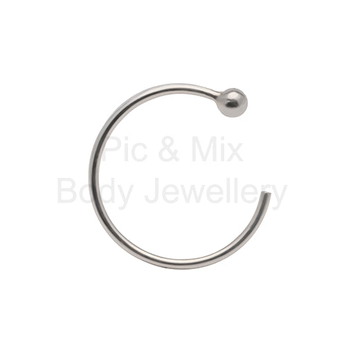 Sterling silver open nose ring 0.8x7 or 9mm - Pic&Mix The Body Jewellery Shop