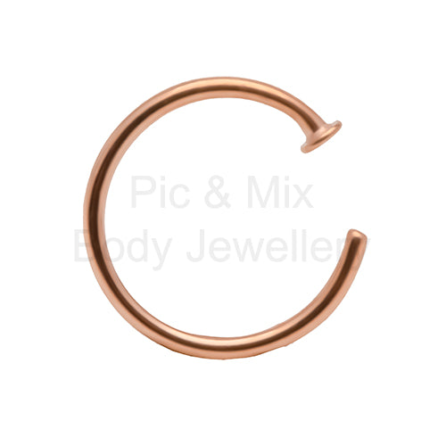 Rose gold coloured surgical steel open nose ring - Pic&Mix The Body Jewellery Shop