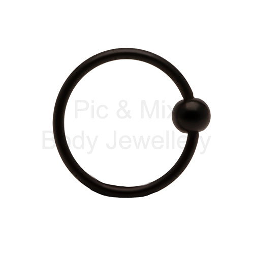 Black Continuous 'Ball' nose ring 0.8 x 6,7, 8.5 or 9mm - Pic&Mix The Body Jewellery Shop