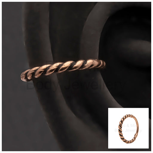 Rose Gold coloured surgical steel conch ring 1.2x10 or 12mm - Pic&Mix The Body Jewellery Shop
