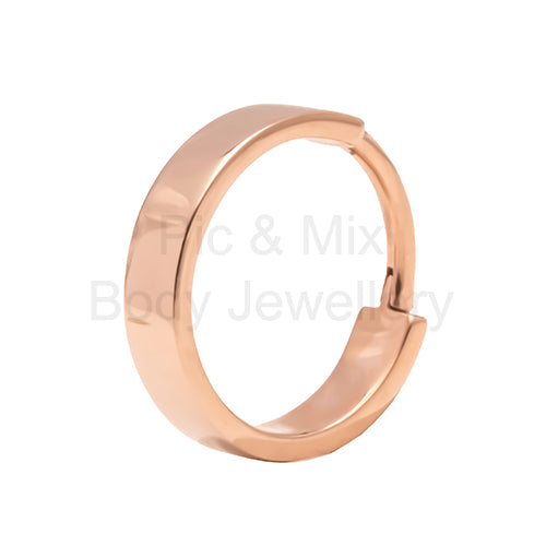 Rose Gold coloured steel conch ring 1.2x12mm x 3.5mm band - Pic&Mix The Body Jewellery Shop