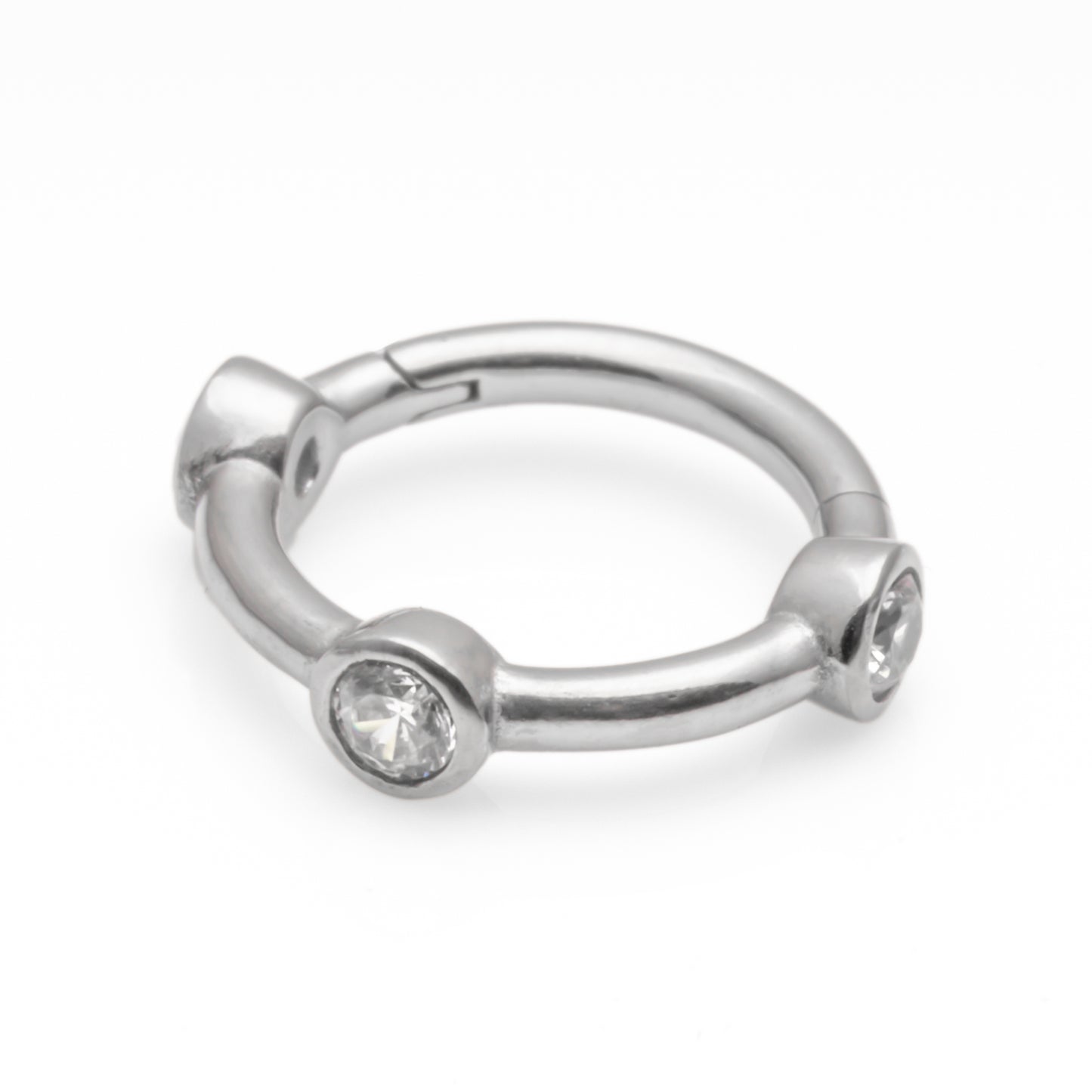 Cartilage rings - 1.2x8mm hinged clear or black - Pic&Mix The Body Jewellery Shop