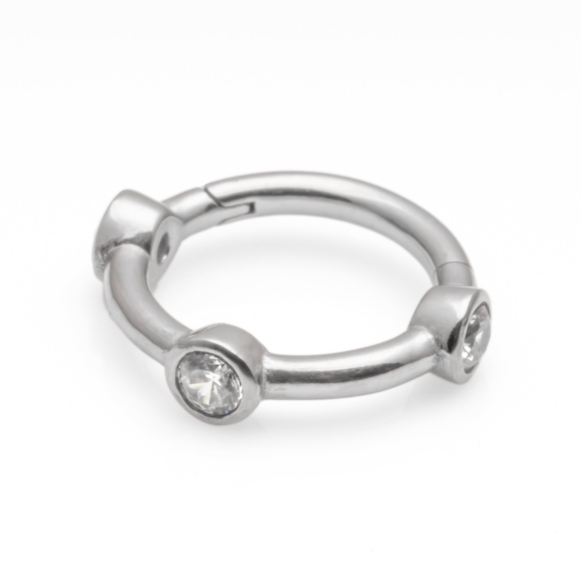 Cartilage rings - 1.2x8mm hinged clear or black - Pic&Mix The Body Jewellery Shop