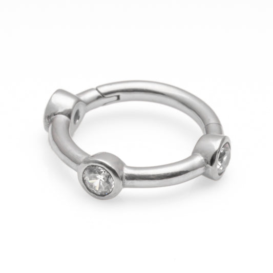 Cartilage rings - 1.2x8mm hinged clear or black - Pic&Mix The Body Jewellery Shop