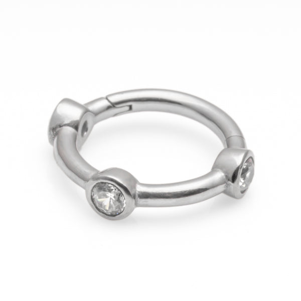Cartilage rings - 1.2x8mm hinged clear or black