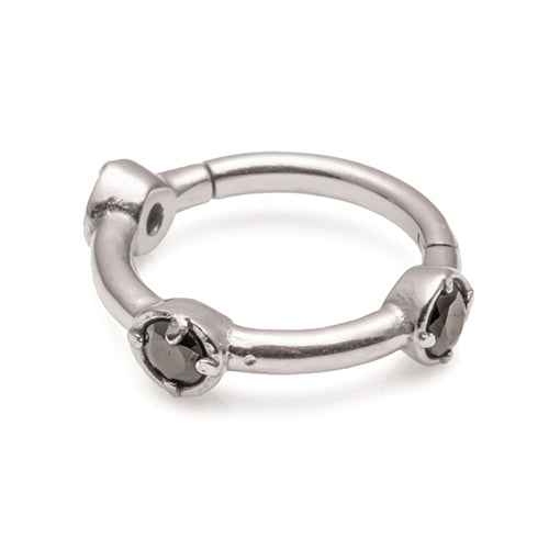 Cartilage rings - 1.2x8mm hinged clear or black