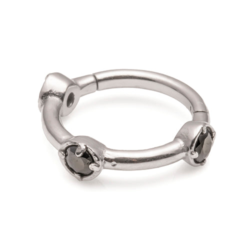 Cartilage rings - 1.2x8mm hinged clear or black