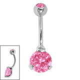Claw set 316L surgical Steel  belly ring 1.6x10mm - Pic&Mix The Body Jewellery Shop