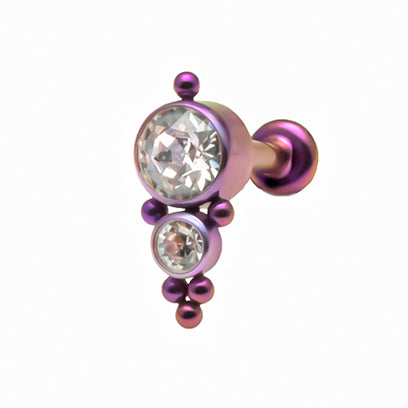 Ti Labrets - 1.2x8mm with clear crystals - Pic&Mix The Body Jewellery Shop
