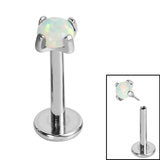 Titanium push fit Labret with synthetic Opal - Pic&Mix The Body Jewellery Shop