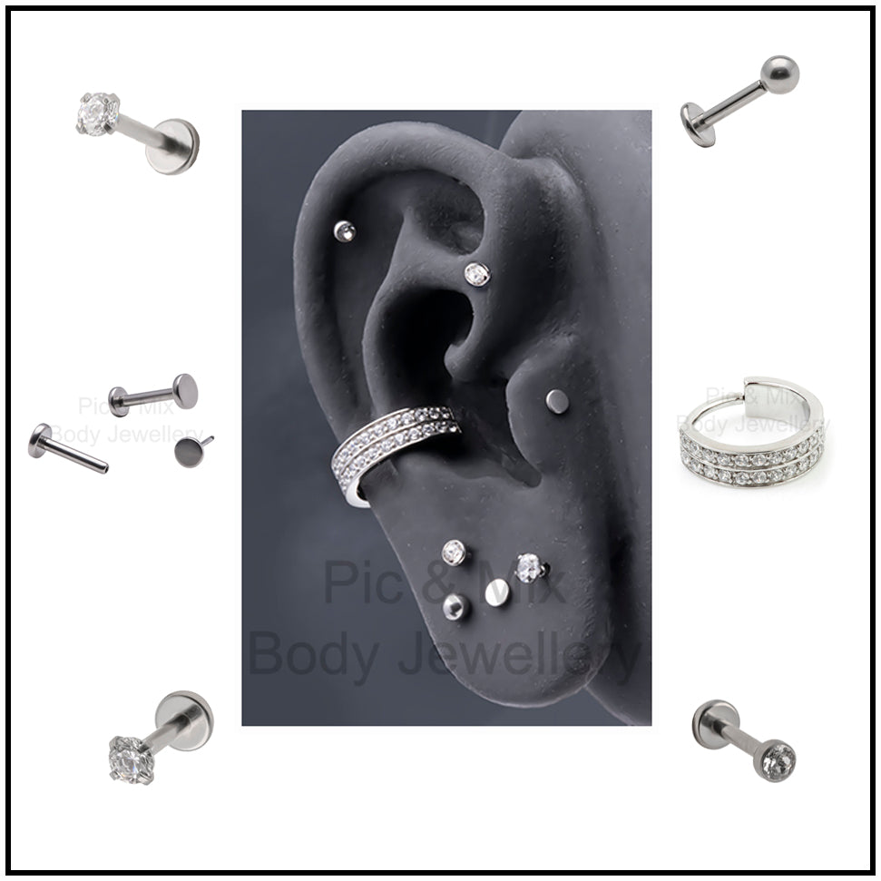 Push Fit Titanium Labret bar 1.2 - Pic&Mix The Body Jewellery Shop