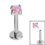 Titanium push fit Labret with synthetic Opal - Pic&Mix The Body Jewellery Shop