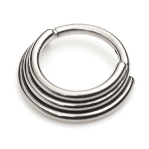 Septum Clicker 1.2mm Rainbow Ridges - Pic&Mix The Body Jewellery Shop