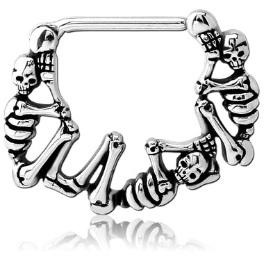 Nipple clicker- 1.6x14mm Skeletons - Pic&Mix The Body Jewellery Shop