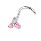 Nose Screw - Titanium claw set Synthetic Opals - Pic&Mix The Body Jewellery Shop