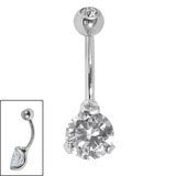 Claw set 316L surgical Steel  belly ring 1.6x10mm - Pic&Mix The Body Jewellery Shop