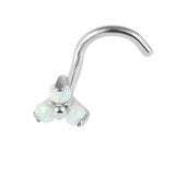 Nose Screw - Titanium claw set Synthetic Opals - Pic&Mix The Body Jewellery Shop