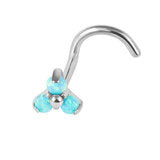 Nose Screw - Titanium claw set Synthetic Opals - Pic&Mix The Body Jewellery Shop
