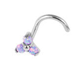 Nose Screw - Titanium claw set Synthetic Opals - Pic&Mix The Body Jewellery Shop