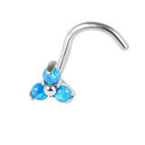 Nose Screw - Titanium claw set Synthetic Opals - Pic&Mix The Body Jewellery Shop