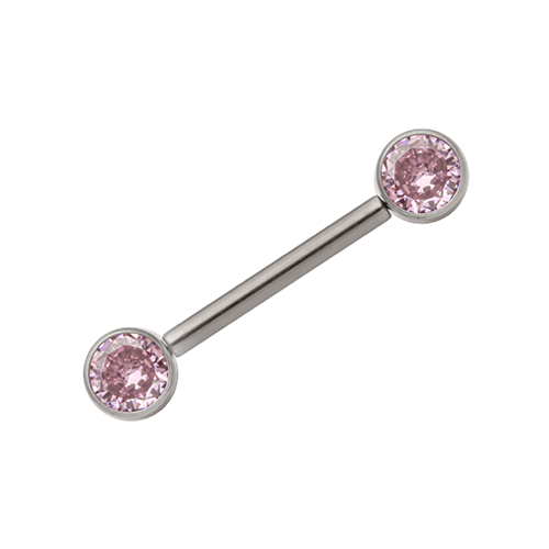 Nipple Bar- 1.6x12-16mm assorted crystals - Pic&Mix The Body Jewellery Shop