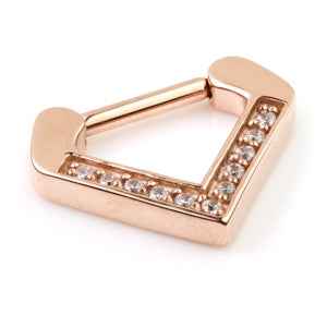 Rose gold coloured septum ring