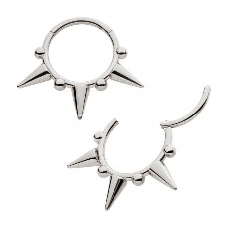 Septum clicker - Titanium spiked hinged ring - Pic&Mix The Body Jewellery Shop